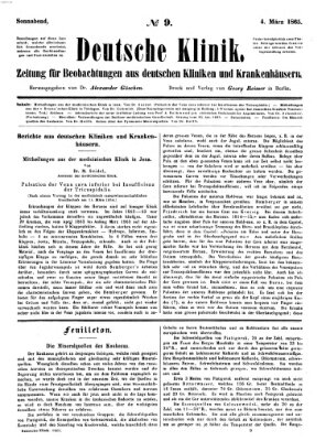 Deutsche Klinik Samstag 4. März 1865