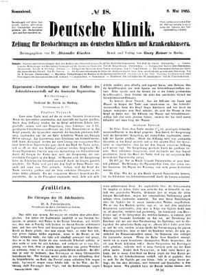 Deutsche Klinik Samstag 6. Mai 1865