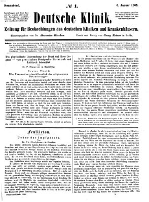 Deutsche Klinik Samstag 6. Januar 1866