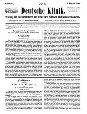 Deutsche Klinik Samstag 3. Februar 1866