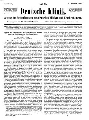 Deutsche Klinik Samstag 24. Februar 1866