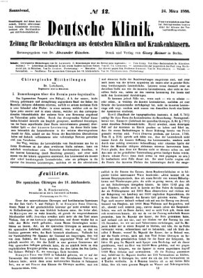 Deutsche Klinik Samstag 24. März 1866