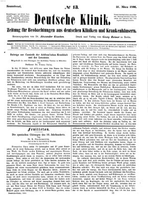 Deutsche Klinik Samstag 31. März 1866