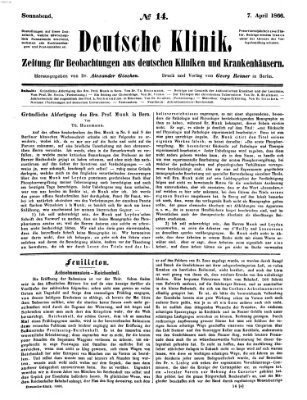 Deutsche Klinik Samstag 7. April 1866