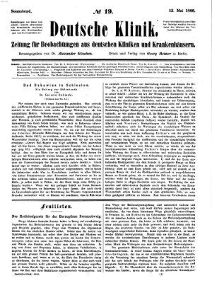 Deutsche Klinik Samstag 12. Mai 1866