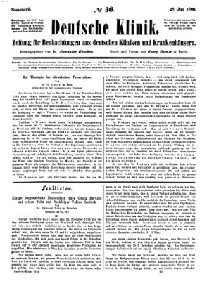 Deutsche Klinik Samstag 28. Juli 1866