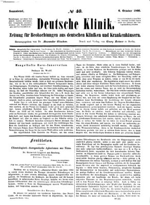 Deutsche Klinik Samstag 6. Oktober 1866