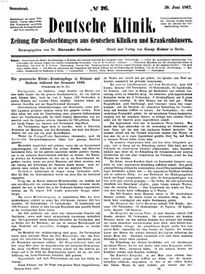 Deutsche Klinik Samstag 29. Juni 1867