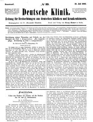 Deutsche Klinik Samstag 20. Juli 1867