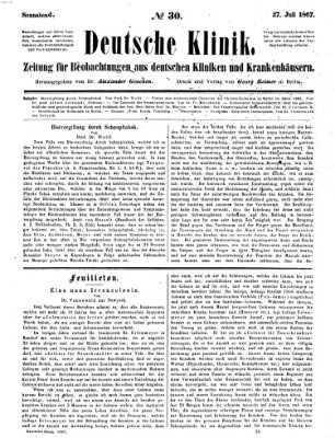 Deutsche Klinik Samstag 27. Juli 1867