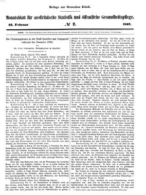 Deutsche Klinik Samstag 16. Februar 1867