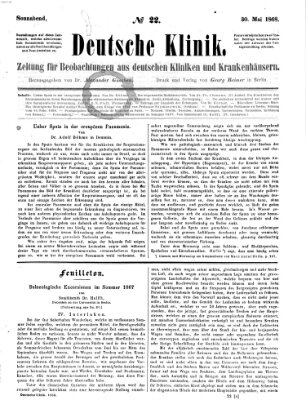 Deutsche Klinik Samstag 30. Mai 1868