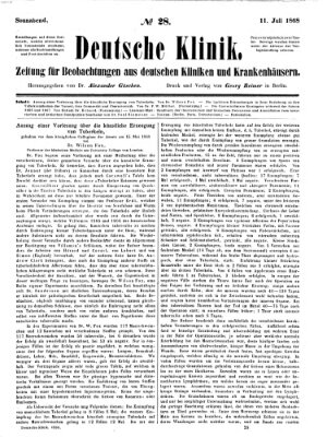 Deutsche Klinik Samstag 11. Juli 1868