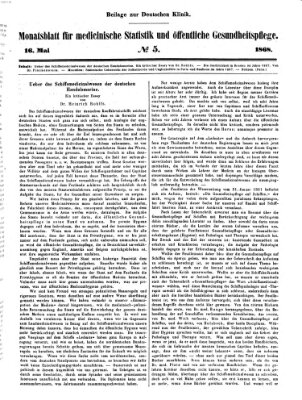 Deutsche Klinik Samstag 16. Mai 1868