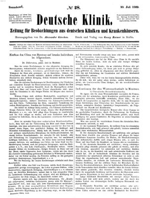 Deutsche Klinik Samstag 10. Juli 1869