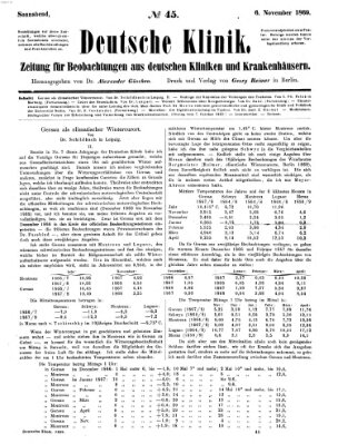 Deutsche Klinik Samstag 6. November 1869