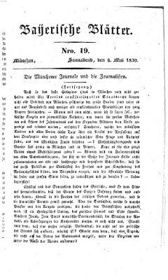 Bayerische Blätter Samstag 8. Mai 1830