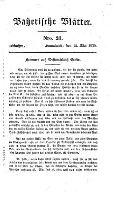 Bayerische Blätter Samstag 15. Mai 1830