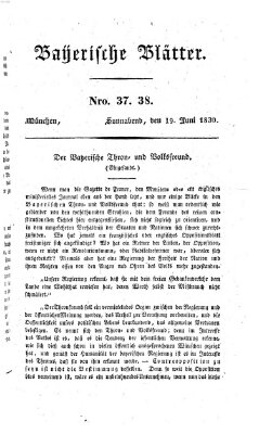 Bayerische Blätter Samstag 19. Juni 1830