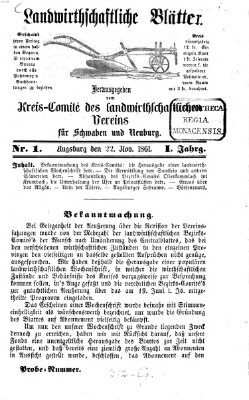 Landwirtschaftliche Blätter für Schwaben und Neuburg Freitag 22. November 1861