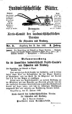 Landwirtschaftliche Blätter für Schwaben und Neuburg Freitag 31. Januar 1862