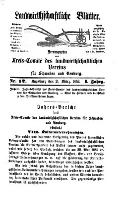 Landwirtschaftliche Blätter für Schwaben und Neuburg Freitag 21. März 1862