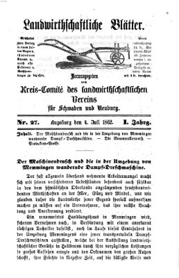 Landwirtschaftliche Blätter für Schwaben und Neuburg Freitag 4. Juli 1862