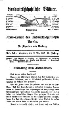 Landwirtschaftliche Blätter für Schwaben und Neuburg Freitag 19. Dezember 1862