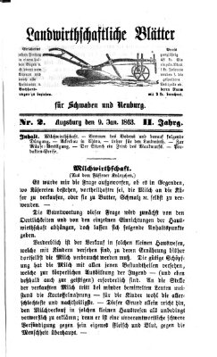 Landwirtschaftliche Blätter für Schwaben und Neuburg Freitag 9. Januar 1863