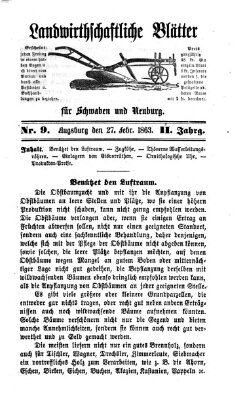 Landwirtschaftliche Blätter für Schwaben und Neuburg Freitag 27. Februar 1863