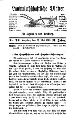 Landwirtschaftliche Blätter für Schwaben und Neuburg Freitag 29. Mai 1863