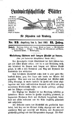 Landwirtschaftliche Blätter für Schwaben und Neuburg Freitag 5. Juni 1863