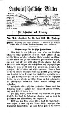 Landwirtschaftliche Blätter für Schwaben und Neuburg Freitag 19. Juni 1863