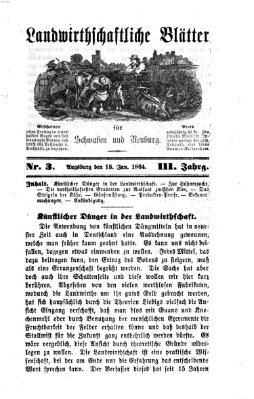 Landwirtschaftliche Blätter für Schwaben und Neuburg Freitag 15. Januar 1864