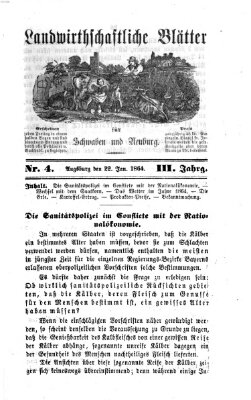 Landwirtschaftliche Blätter für Schwaben und Neuburg Freitag 22. Januar 1864