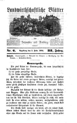 Landwirtschaftliche Blätter für Schwaben und Neuburg Freitag 5. Februar 1864