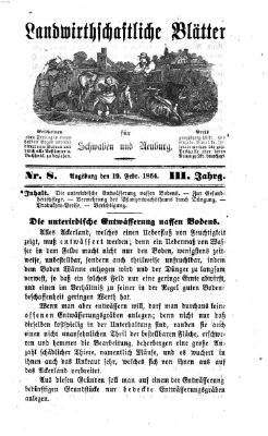 Landwirtschaftliche Blätter für Schwaben und Neuburg Freitag 19. Februar 1864