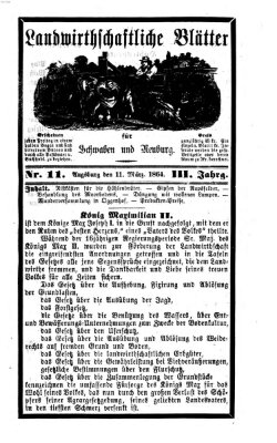 Landwirtschaftliche Blätter für Schwaben und Neuburg Freitag 11. März 1864