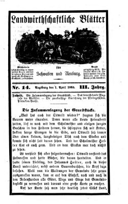 Landwirtschaftliche Blätter für Schwaben und Neuburg Freitag 1. April 1864