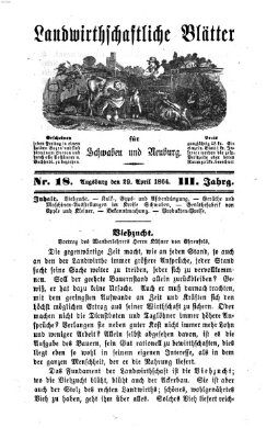 Landwirtschaftliche Blätter für Schwaben und Neuburg Freitag 29. April 1864