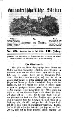 Landwirtschaftliche Blätter für Schwaben und Neuburg Freitag 15. Juli 1864