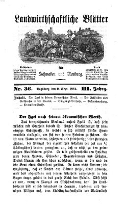 Landwirtschaftliche Blätter für Schwaben und Neuburg Freitag 2. September 1864