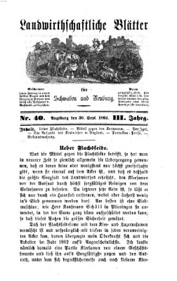 Landwirtschaftliche Blätter für Schwaben und Neuburg Freitag 30. September 1864