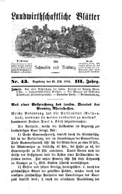 Landwirtschaftliche Blätter für Schwaben und Neuburg Freitag 21. Oktober 1864