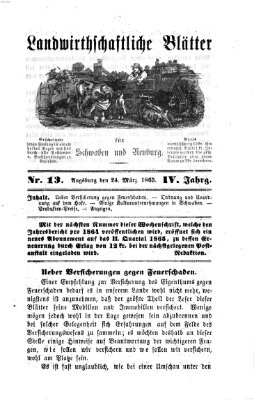 Landwirtschaftliche Blätter für Schwaben und Neuburg Freitag 24. März 1865