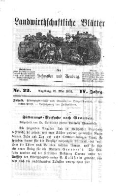 Landwirtschaftliche Blätter für Schwaben und Neuburg Freitag 26. Mai 1865