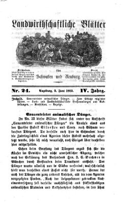 Landwirtschaftliche Blätter für Schwaben und Neuburg Freitag 9. Juni 1865