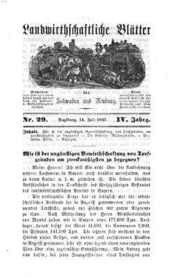 Landwirtschaftliche Blätter für Schwaben und Neuburg Freitag 14. Juli 1865