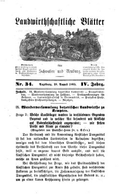 Landwirtschaftliche Blätter für Schwaben und Neuburg Freitag 18. August 1865