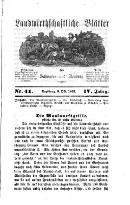 Landwirtschaftliche Blätter für Schwaben und Neuburg Freitag 6. Oktober 1865